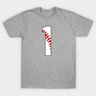 Baseball  #1 Baseball Shirt Number 1 Jersey Favorite Player Biggest Fan T-Shirt